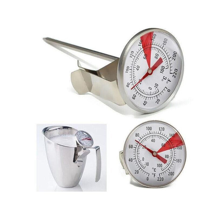 Milk Coffee Probe Thermometer Maker Temperature Jug Pan Clip Stainless Steel New - Flavour Fushion Cooking Shop