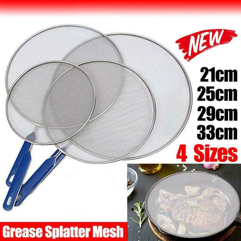 4Size Anti Splatter Guard Oil Net Splash Cover Pan Screen Kitchen Cooking Frying - 29CM - Flavour Fushion Cooking Shop