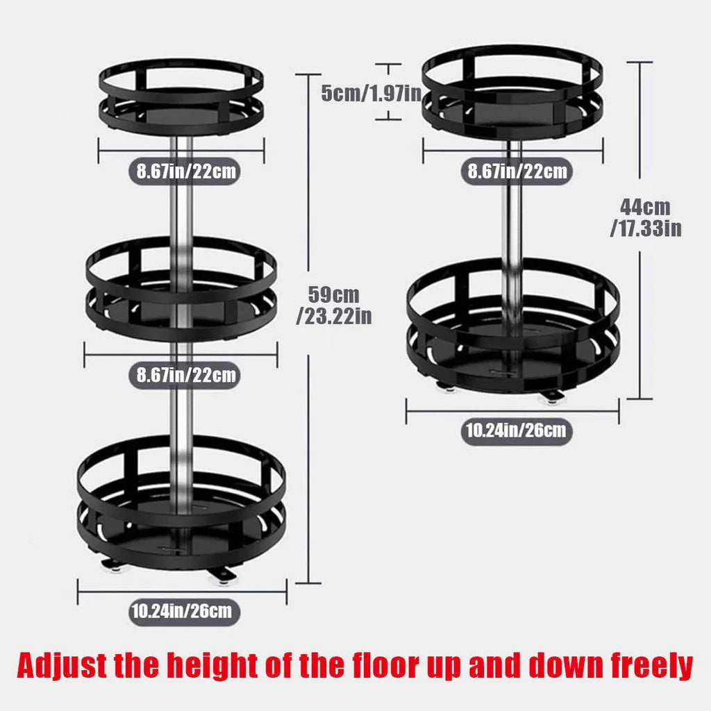 Kitchen Rotating Spice Rack Triple Layer Countertop Organizer Storage Shelf - Double Layer