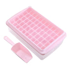 55 Grids Ice Cube Tray Mould With Lid And Storage Box Scoop Set Maker Ice Cube - Blue