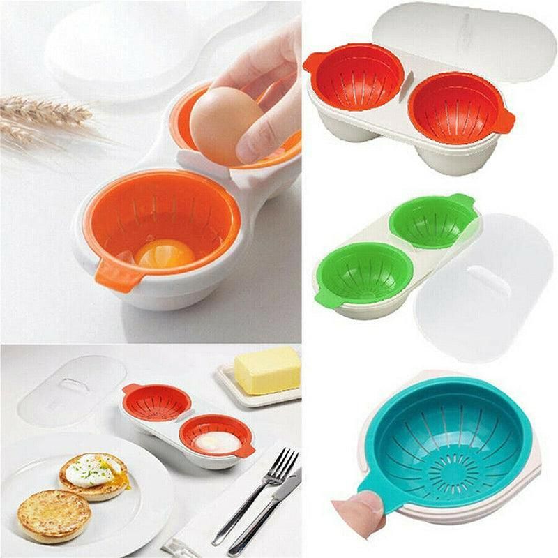 Microwave Egg Cooker for Breakfast Sandwich Poacher Kitchen Gadget - Blue