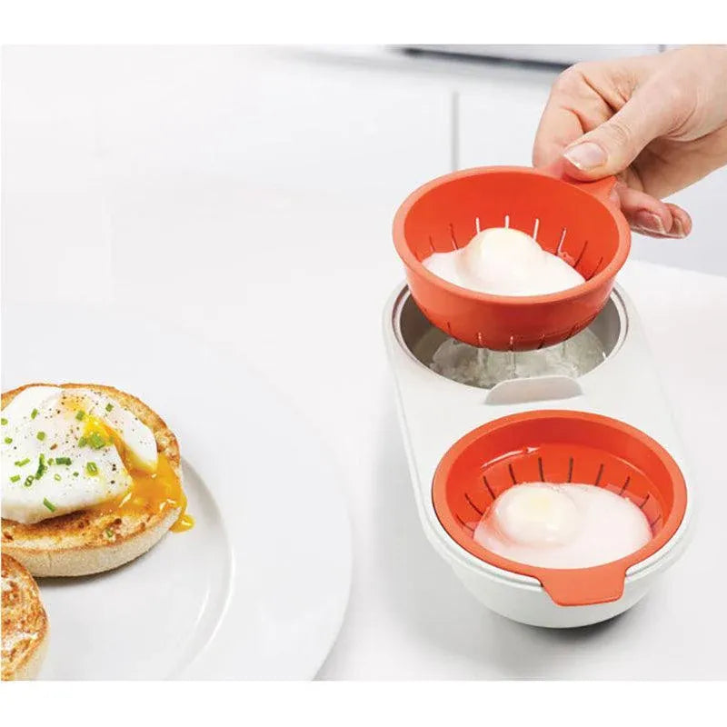 Microwave Egg Cooker for Breakfast Sandwich Poacher Kitchen Gadget - Blue
