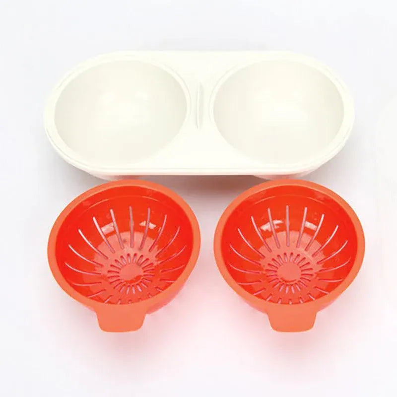 Microwave Egg Cooker for Breakfast Sandwich Poacher Kitchen Gadget - Blue