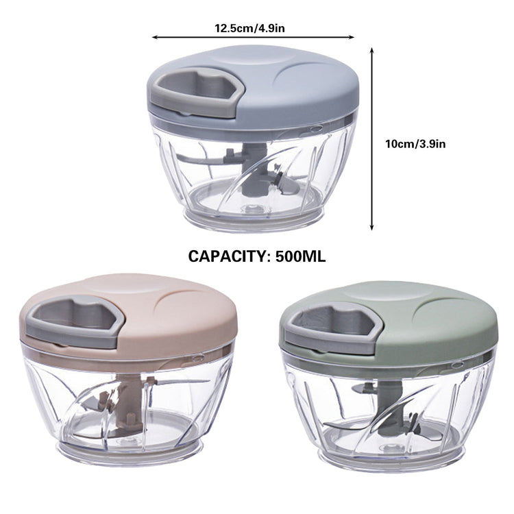 500ml Manual Meat Mincer Garlic Chopper Rotate Garlic Press Crusher Vegetable - Pink - Flavour Fushion Cooking Shop