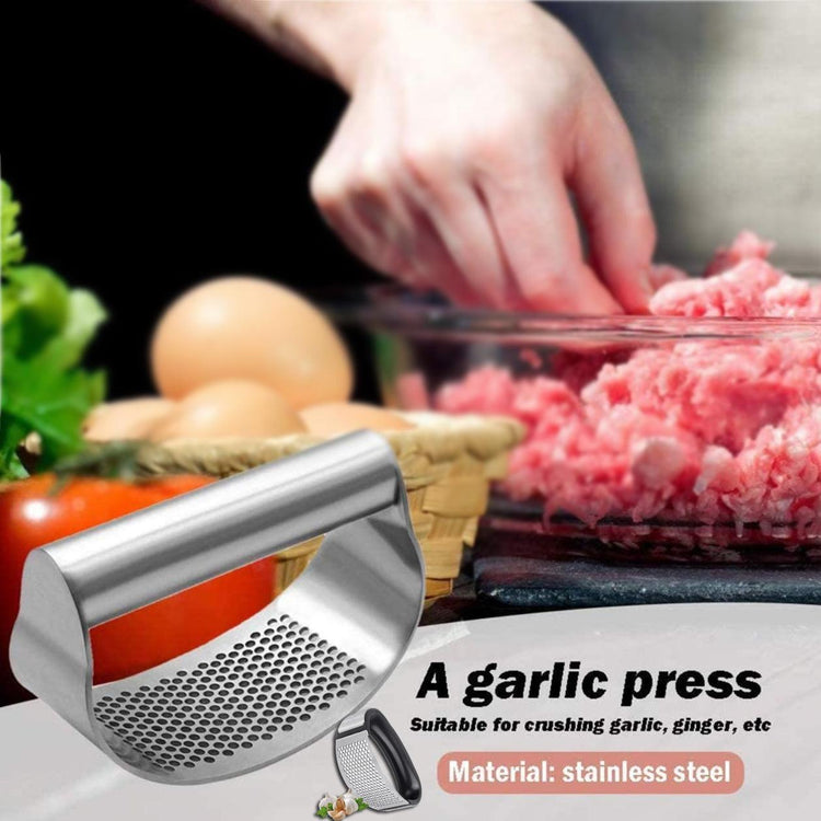 Stainless Steel Garlic Masher Press Crusher Squeezer Masher Kitchen Gadget - Black - Flavour Fushion Cooking Shop