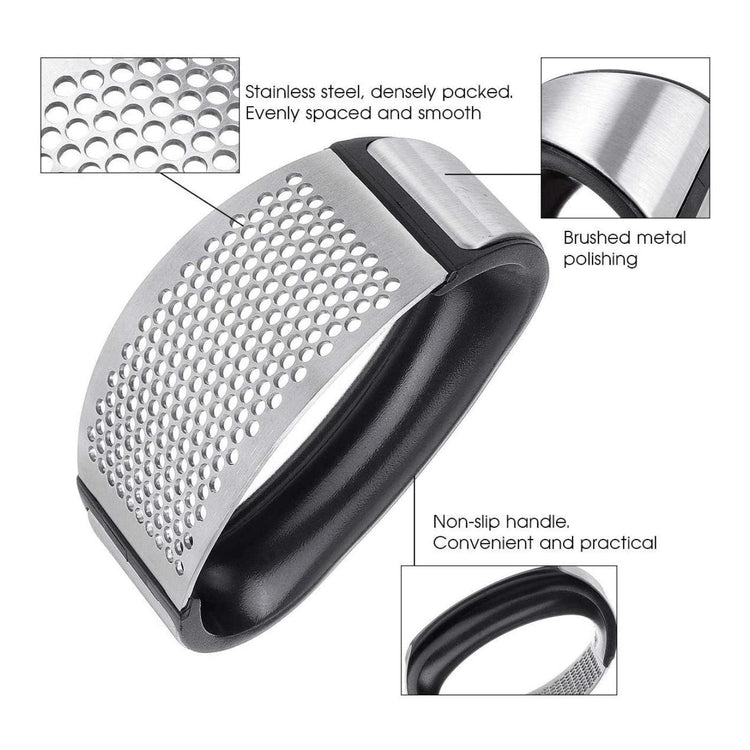 Stainless Steel Garlic Masher Press Crusher Squeezer Masher Kitchen Gadget - Black - Flavour Fushion Cooking Shop