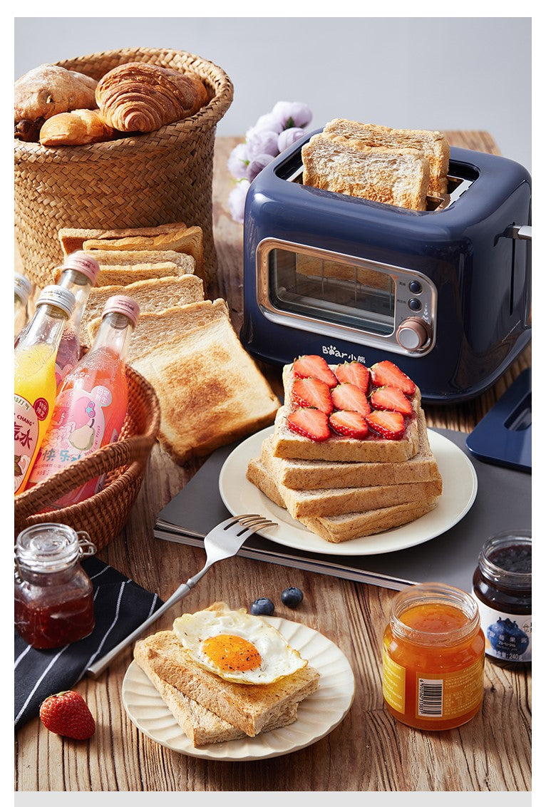 BEAR Double Slots Bread Toaster With Glass Window DSL-C02X1 - Flavour Fushion Cooking Shop
