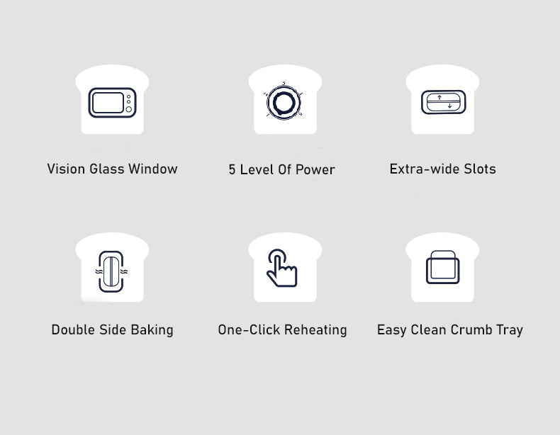 BEAR Double Slots Bread Toaster With Glass Window DSL-C02X1 - Flavour Fushion Cooking Shop