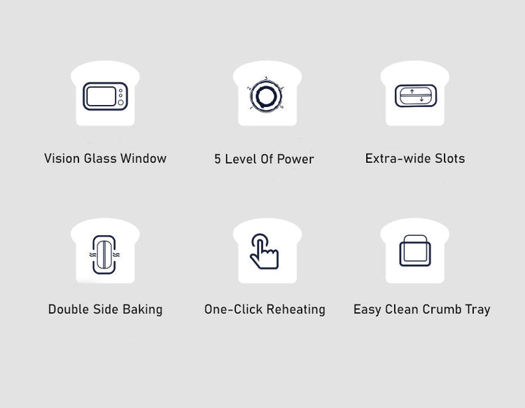 BEAR Double Slots Bread Toaster With Glass Window DSL-C02X1 - Flavour Fushion Cooking Shop