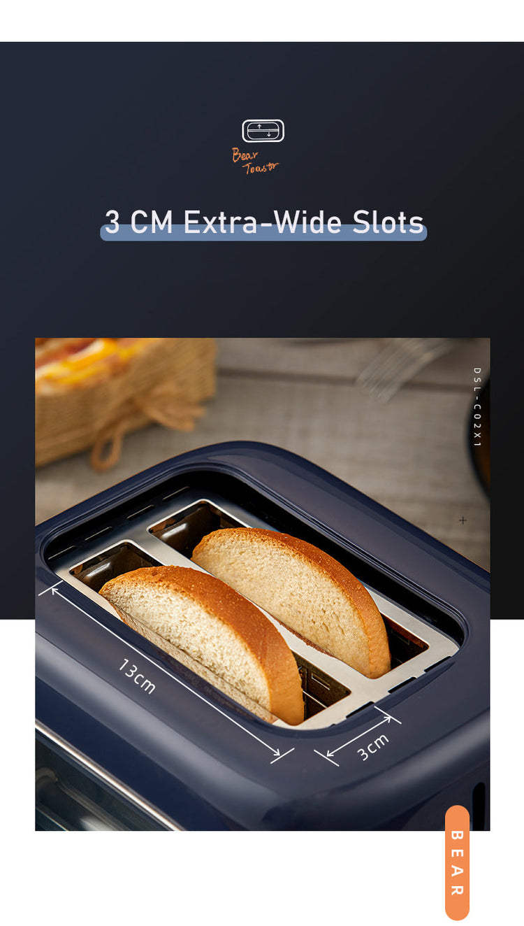 BEAR Double Slots Bread Toaster With Glass Window DSL-C02X1 - Flavour Fushion Cooking Shop