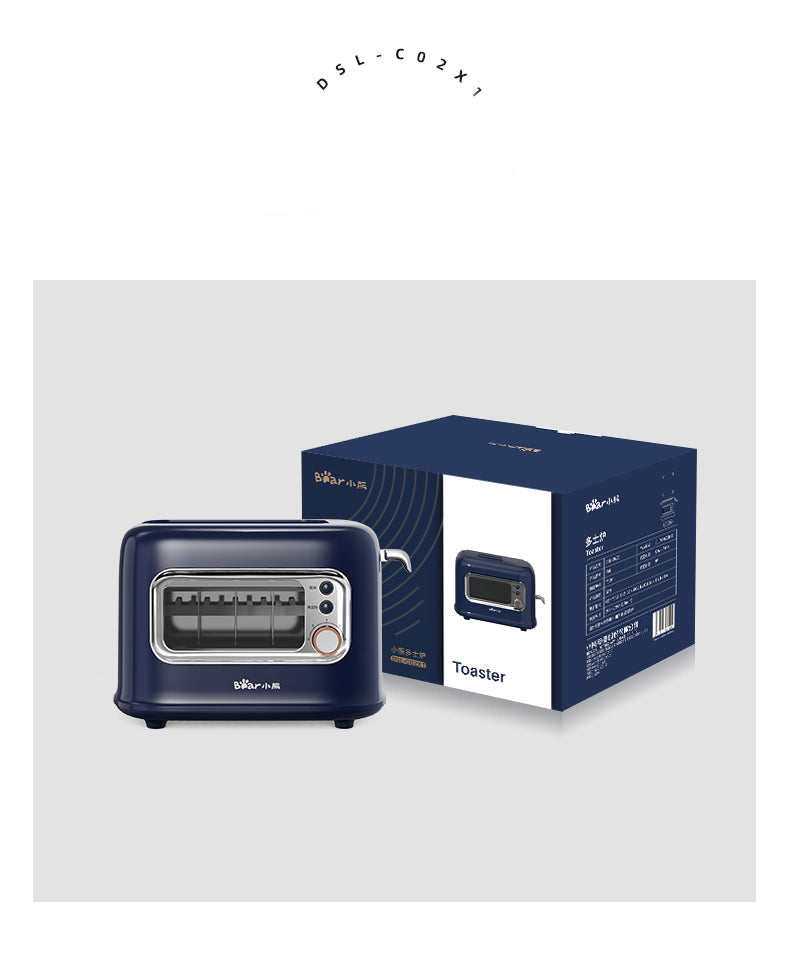 BEAR Double Slots Bread Toaster With Glass Window DSL-C02X1 - Flavour Fushion Cooking Shop