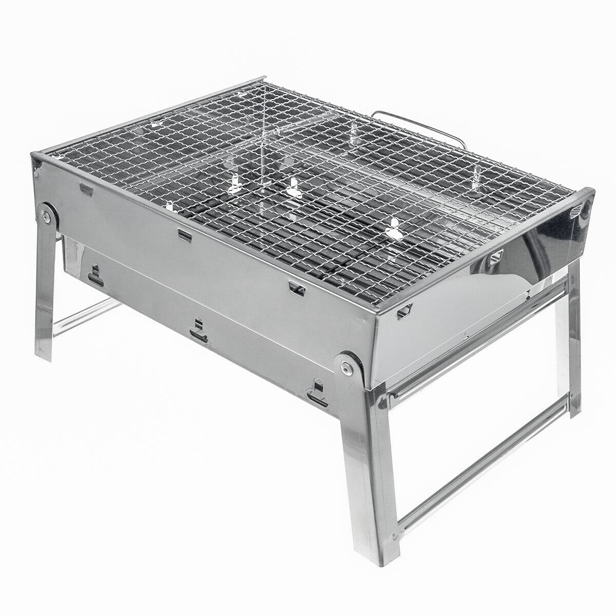 Portable Stainless Steel BBQ Charcoal Wood Outdoor Barbecue Grill Camping Picnic - Flavour Fushion Cooking Shop