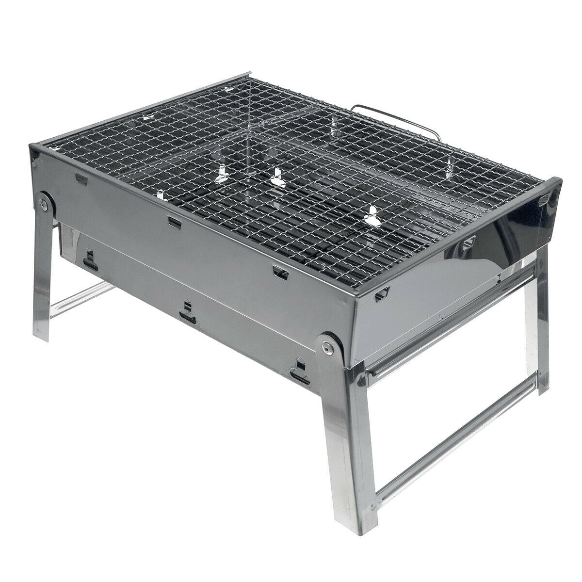 Portable Stainless Steel BBQ Charcoal Wood Outdoor Barbecue Grill Camping Picnic - Flavour Fushion Cooking Shop
