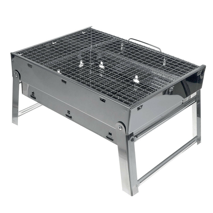 Portable Stainless Steel BBQ Charcoal Wood Outdoor Barbecue Grill Camping Picnic - Flavour Fushion Cooking Shop