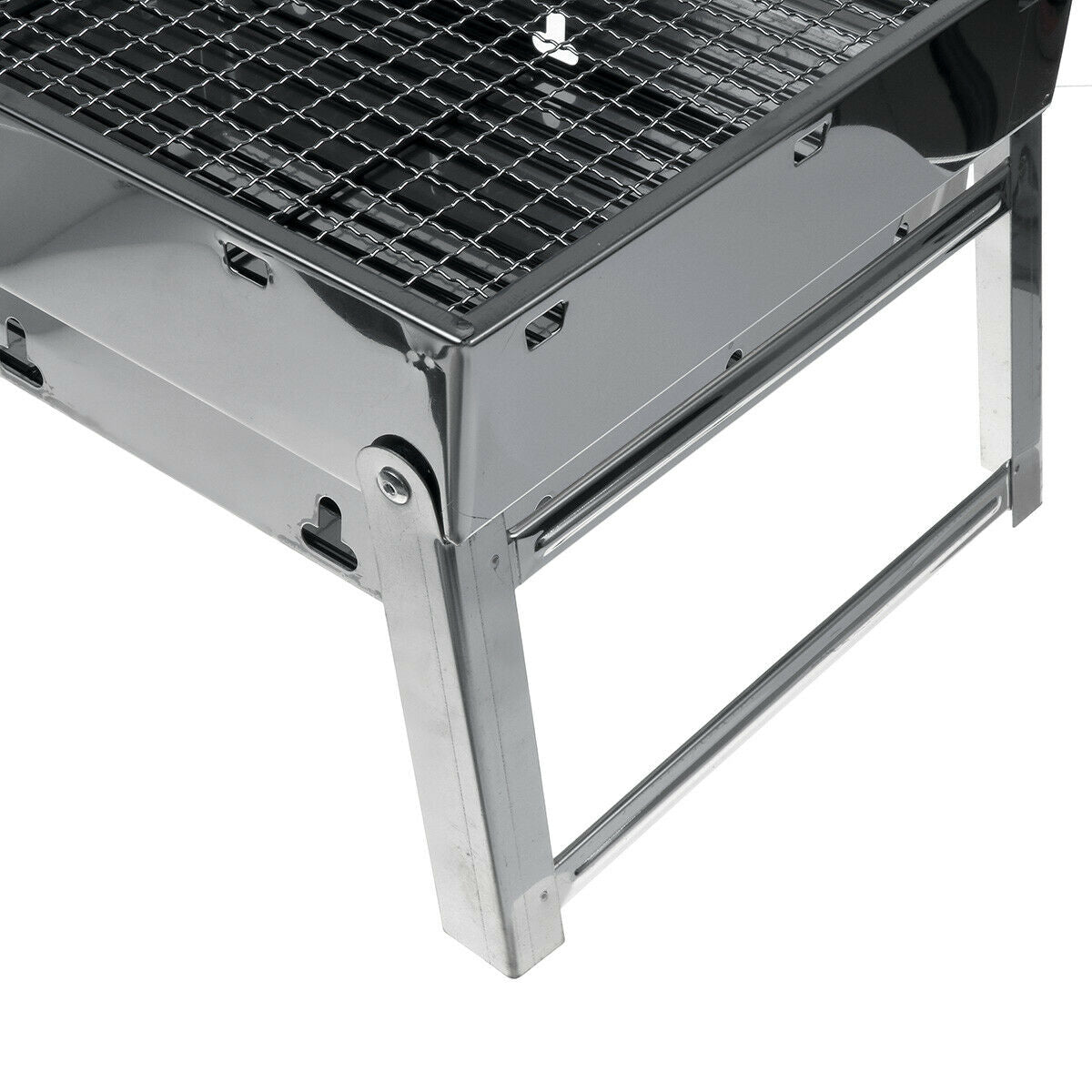 Portable Stainless Steel BBQ Charcoal Wood Outdoor Barbecue Grill Camping Picnic - Flavour Fushion Cooking Shop
