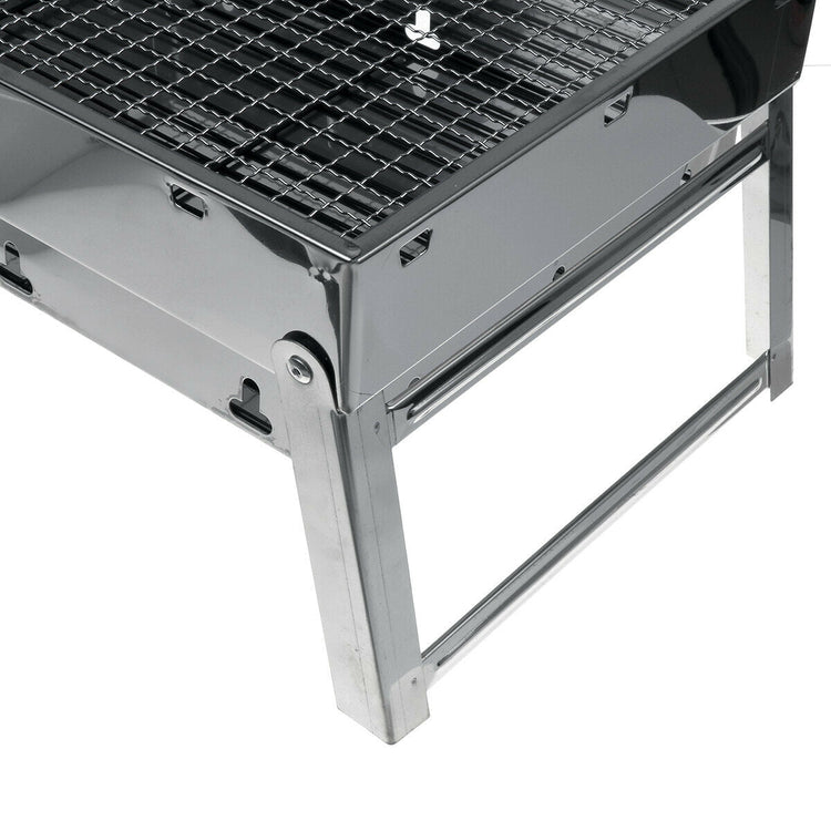 Portable Stainless Steel BBQ Charcoal Wood Outdoor Barbecue Grill Camping Picnic - Flavour Fushion Cooking Shop