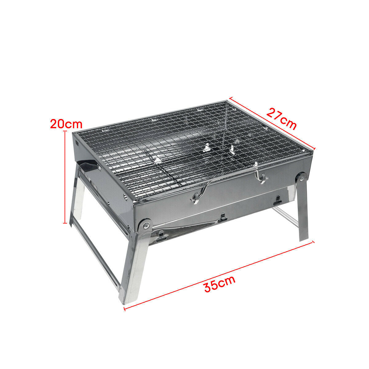 Portable Stainless Steel BBQ Charcoal Wood Outdoor Barbecue Grill Camping Picnic - Flavour Fushion Cooking Shop