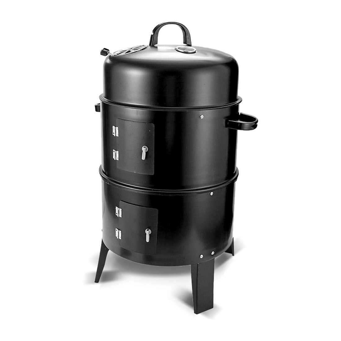 NEW 3in1 Portable Charcoal Vertical Smoker BBQ Roaster Grill Steel Water Steamer - Flavour Fushion Cooking Shop