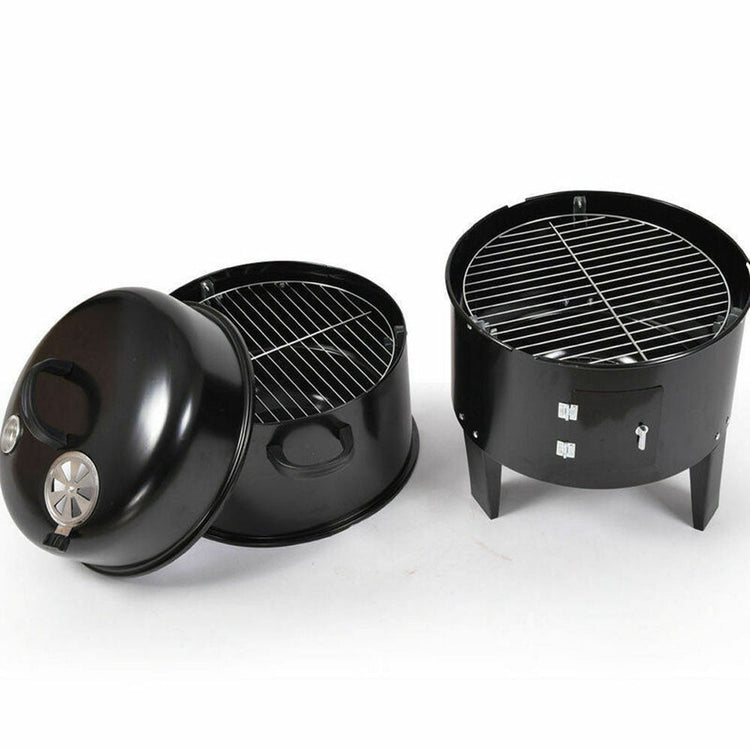 NEW 3in1 Portable Charcoal Vertical Smoker BBQ Roaster Grill Steel Water Steamer - Flavour Fushion Cooking Shop