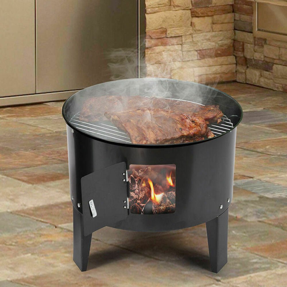 NEW 3in1 Portable Charcoal Vertical Smoker BBQ Roaster Grill Steel Water Steamer - Flavour Fushion Cooking Shop
