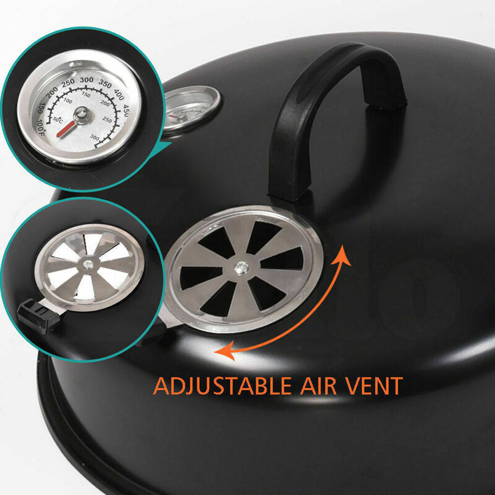 NEW 3in1 Portable Charcoal Vertical Smoker BBQ Roaster Grill Steel Water Steamer - Flavour Fushion Cooking Shop