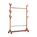 Portable Clothes Rack Coat Garment Stand Bamboo Rail Hanger Airer Closet