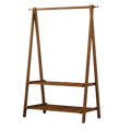 Portable Clothes Rack Coat Garment Stand Bamboo Rail Hanger Airer Closet