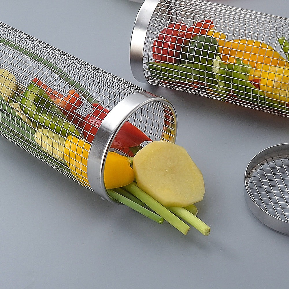 2pc BBQ Basket Round Campfire Grid Cookware - Flavour Fushion Cooking Shop