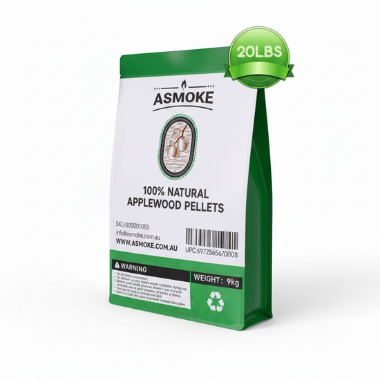 ASMOKE 20lbs Premium Apple Wood Pellets for BBQ Fuel for Chicken, Pork & Pizza Ovens - Flavour Fushion Cooking Shop
