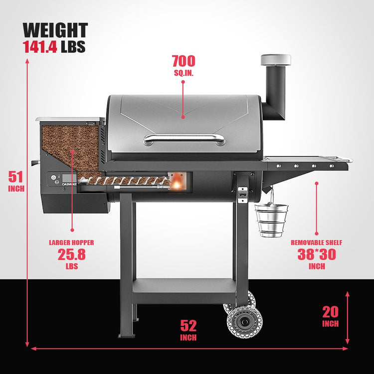 Asmoke AS660N-2 WOOD PELLET GRILL SILVER - Flavour Fushion Cooking Shop