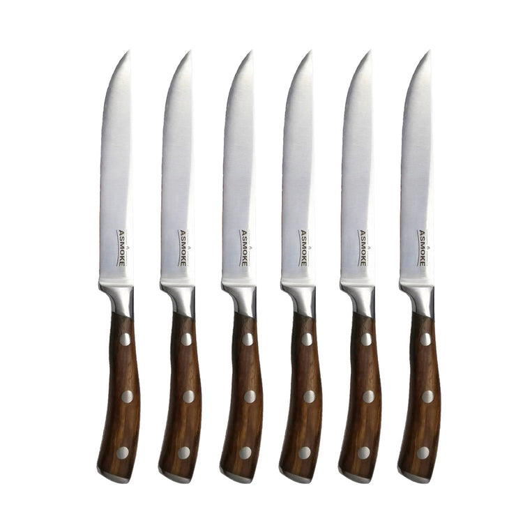 ASMOKE STEAK KNIFE SET OF 4,PAKKAWOOD HANDLE - Flavour Fushion Cooking Shop