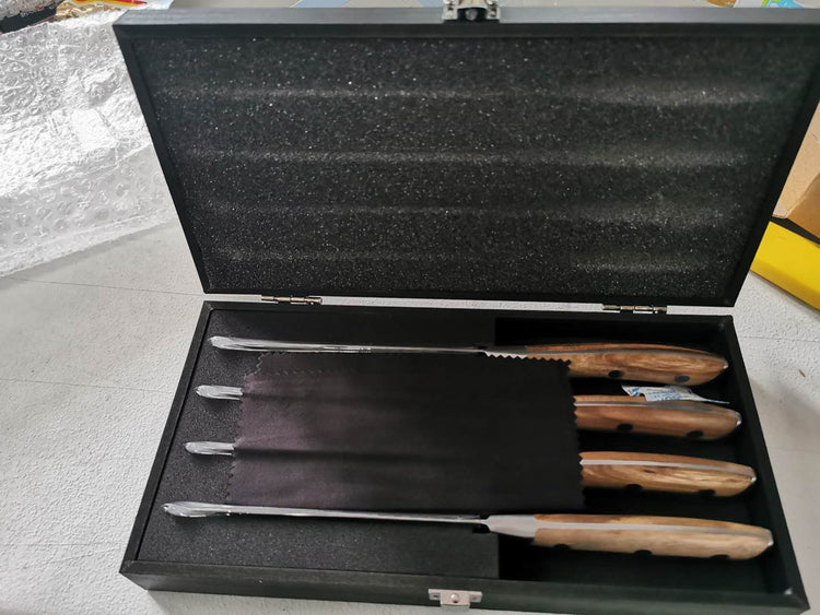 ASMOKE STEAK KNIFE SET OF 4,PAKKAWOOD HANDLE - Flavour Fushion Cooking Shop