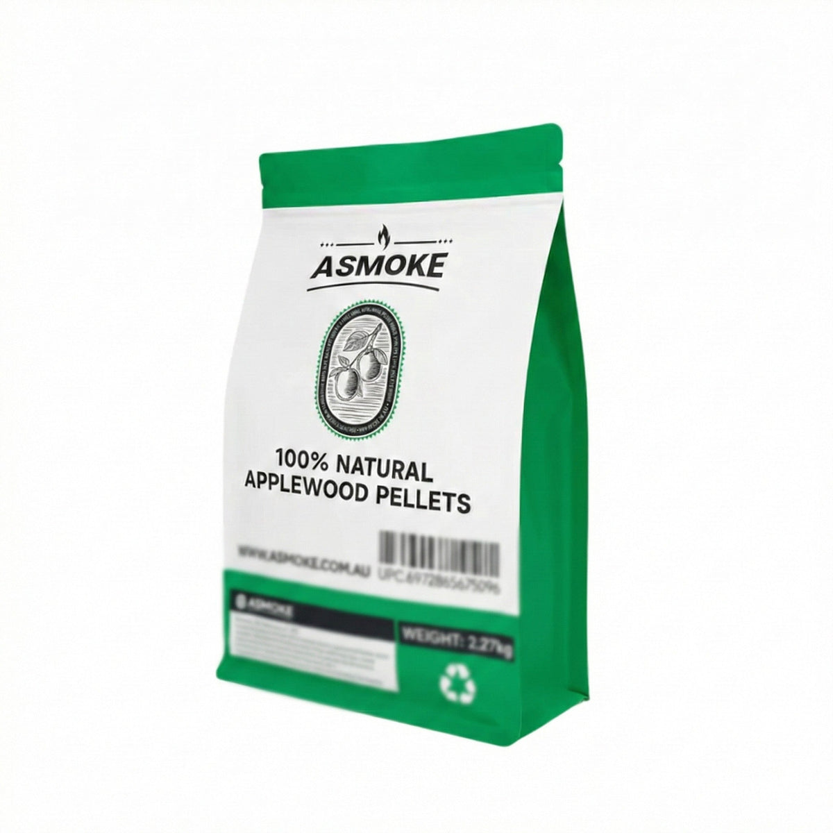 ASMOKE 100% Natural Apple Wood BBQ Smoker Pellets (2.27kg) - Premium Fruit Hardwood for Chicken & Pork - Flavour Fushion Cooking Shop