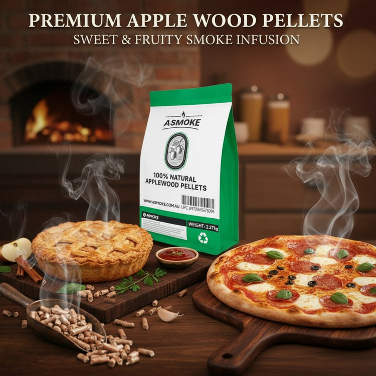 ASMOKE 19kg (40lbs) Premium Apple Wood BBQ Smoker Pellets Bulk Bundle (8 x 2.27kg Bags) - Flavour Fushion Cooking Shop