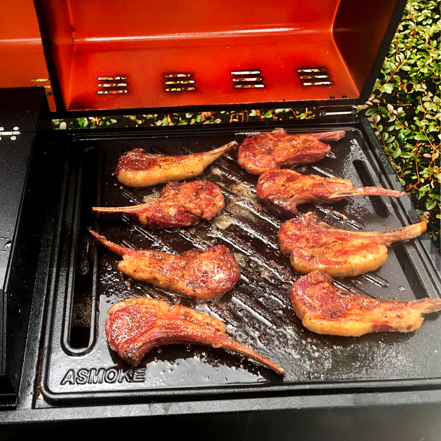 ASMOKE Pre-Seasoned Matte Enamel Cast Iron Reversible Grill/Griddle - Flavour Fushion Cooking Shop