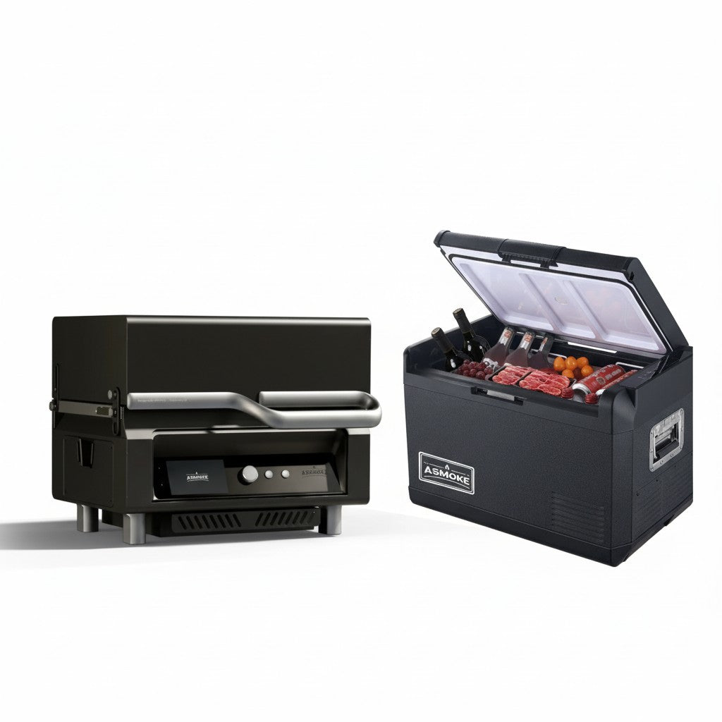 ASMOKE Essential Portable Wood Pellet Grill & Smart Smoker with 47L Premium Mini Fridge Bundle - Flavour Fushion Cooking Shop