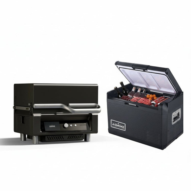 ASMOKE Essential Portable Wood Pellet Grill & Smart Smoker with 47L Premium Mini Fridge Bundle - Flavour Fushion Cooking Shop
