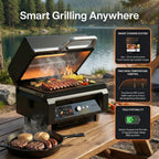 ASMOKE Essential Portable Smart Pellet Grill & Smoker + Assorted Flavors 20LBs (9kg) (Oak/Cherry/Apple)