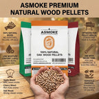 ASMOKE Essential Portable Smart Pellet Grill & Smoker + Assorted Flavors 20LBs (9kg) (Oak/Cherry/Apple)