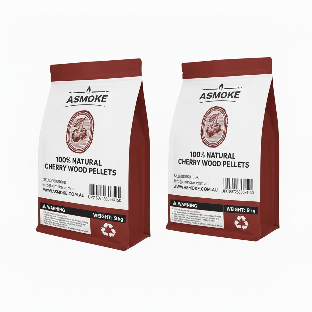 ASMOKE 100% Natural Cherry Wood BBQ Smoker Pellets (9kg / 20lbs) x2 - Flavour Fushion Cooking Shop