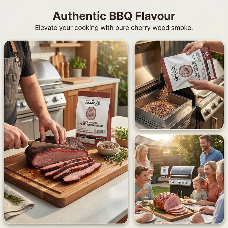 ASMOKE 100% Natural Cherry Wood BBQ Smoker Pellets (9kg / 20lbs) x2 - Flavour Fushion Cooking Shop