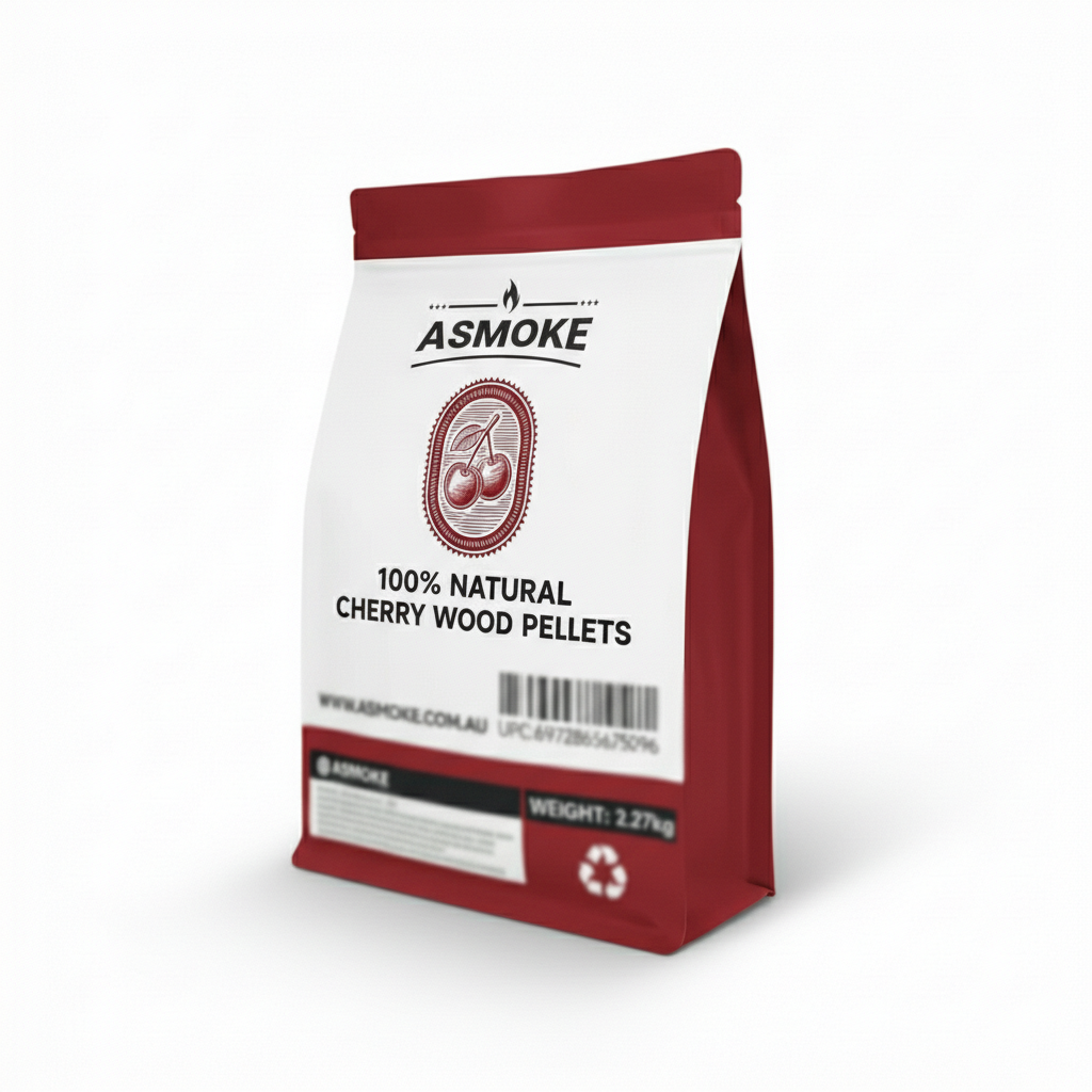 ASMOKE 100% Natural Cherry Wood BBQ Pellets (2.27kg) - Premium Fruit Hardwood for Smoker Grills & Cold Smoking - Flavour Fushion Cooking Shop