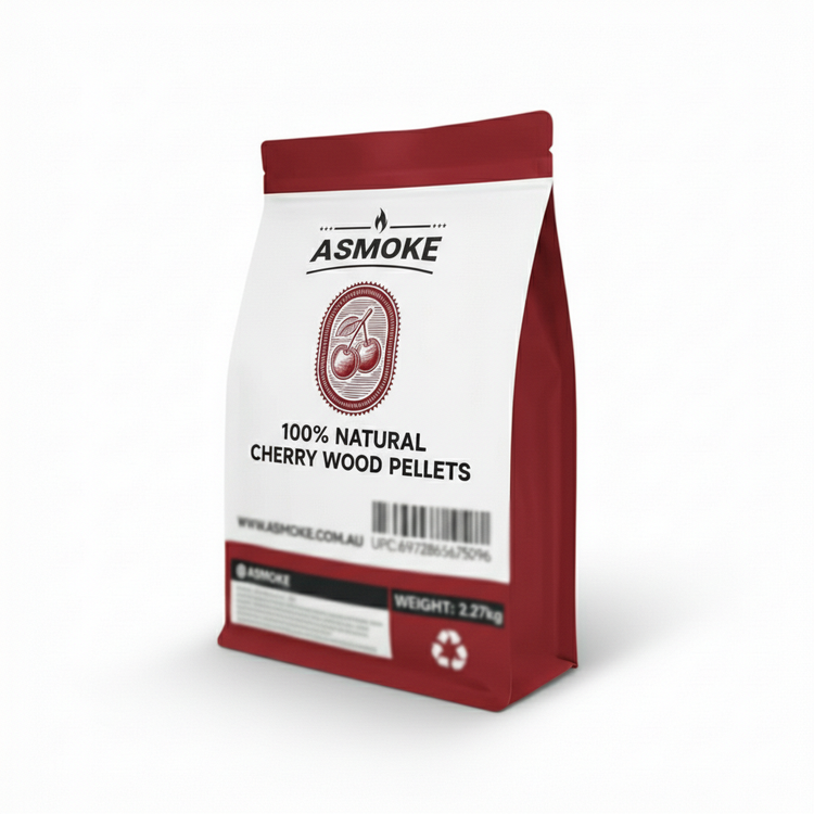 ASMOKE 100% Natural Cherry Wood BBQ Pellets (2.27kg) - Premium Fruit Hardwood for Smoker Grills & Cold Smoking - Flavour Fushion Cooking Shop