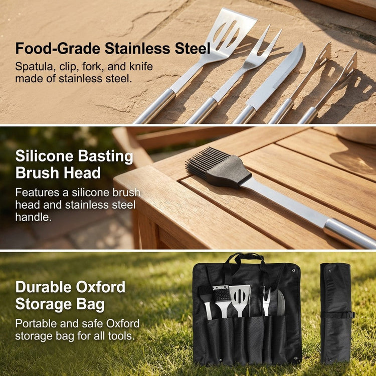 ASMOKE Essential Portable Smart Wood Pellet Grill Smoker & 6pc BBQ Tool Set + 20lb Applewood Pellets Bundle - Flavour Fushion Cooking Shop