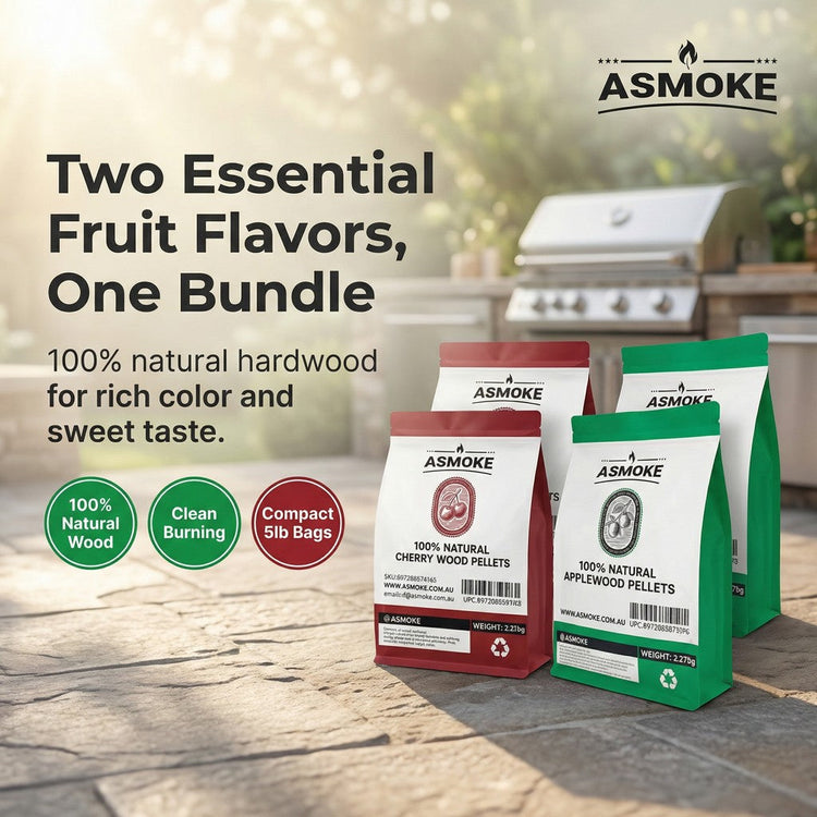 ASMOKE 20lbs (9kg) Wood Pellet Sampler Best for Pork, Ribs & Poultry - Flavour Fushion Cooking Shop
