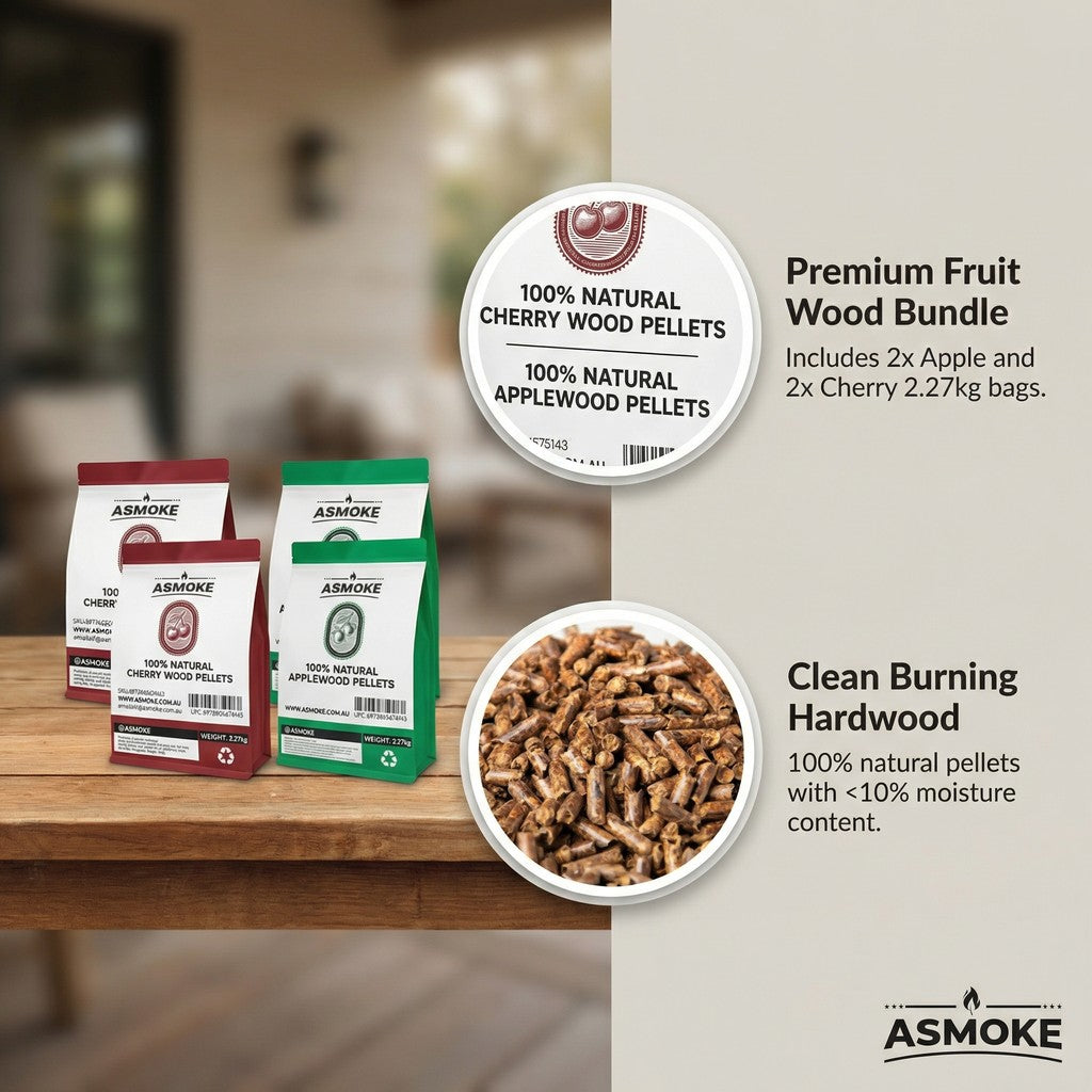 ASMOKE 20lbs (9kg) Wood Pellet Sampler Best for Pork, Ribs & Poultry - Flavour Fushion Cooking Shop