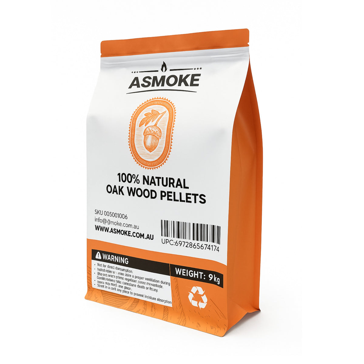 ASMOKE 100% Natural Premium Oak Wood BBQ Pellets for Smoker & Grill (9kg / 20lbs) x2 - Flavour Fushion Cooking Shop