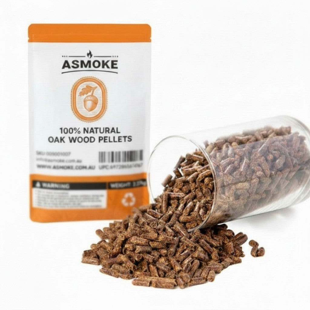 ASMOKE 100% Natural Oak Wood BBQ Pellets (2.27kg) - High Heat Hardwood for Brisket & Pizza Ovens - Flavour Fushion Cooking Shop