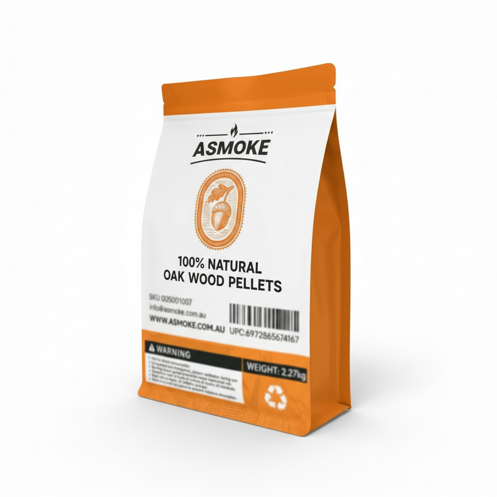 ASMOKE 100% Natural Oak Wood BBQ Pellets (2.27kg) - High Heat Hardwood for Brisket & Pizza Ovens - Flavour Fushion Cooking Shop