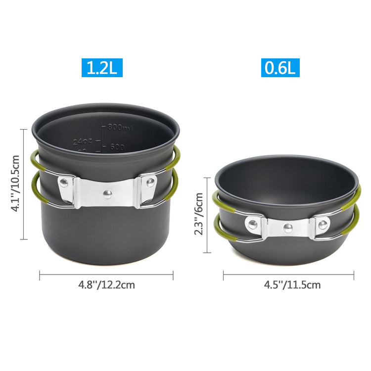 Complete Camping Cookware Set - Portable Pots, Cup, Spork, and Stove for Outdoor Adventures - Flavour Fushion Cooking Shop